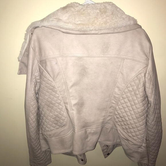 Guess Leather Fur Bomber Jacket - Picture 2 of 3